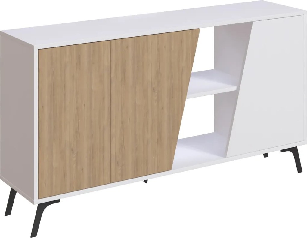 Komoda Houseland FIONA 150 cm biela/dub zafírový