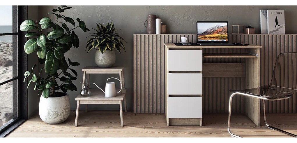 PC stolík Celita - dub sonoma / biela