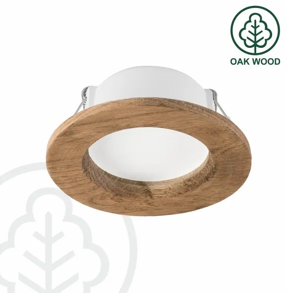 LED Podhľadové svietidlo WOODY SPOT LED/5,5W/230V 4000K orech ? 10 cm