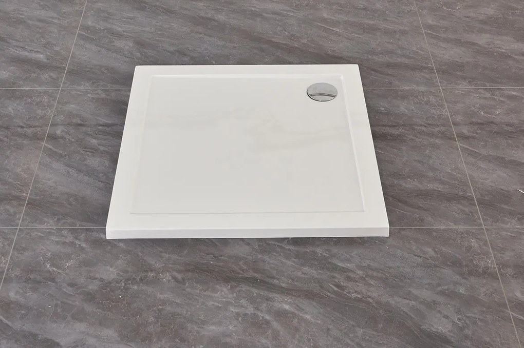 Erga Laos, štvorcová sprchová vanička 70x70x5cm, akrylát, biela lesklá, ERG-V06-ACR-7070S-WH-CR