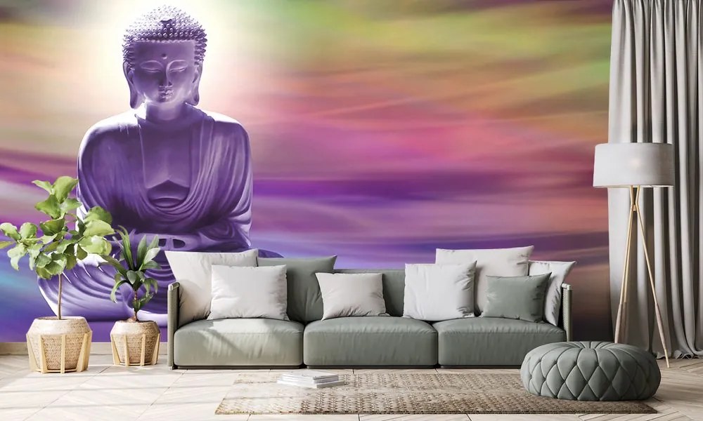 Tapeta rozjímajúci Budha na abstraktnom pozadí