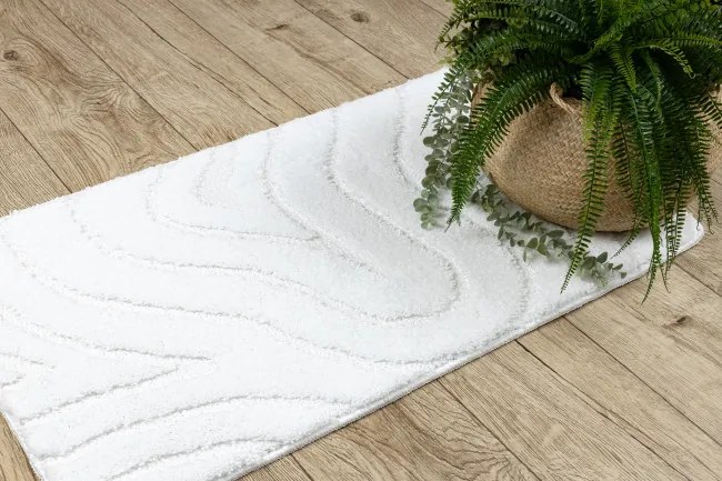 Sada kúpeľňových koberčekov SUPREME WAVES vlny, biela