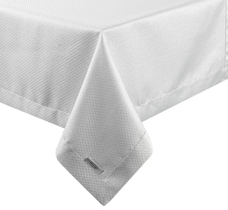Luxusný obrus Jowita lurex 140 × 180 cm – biela/strieborná