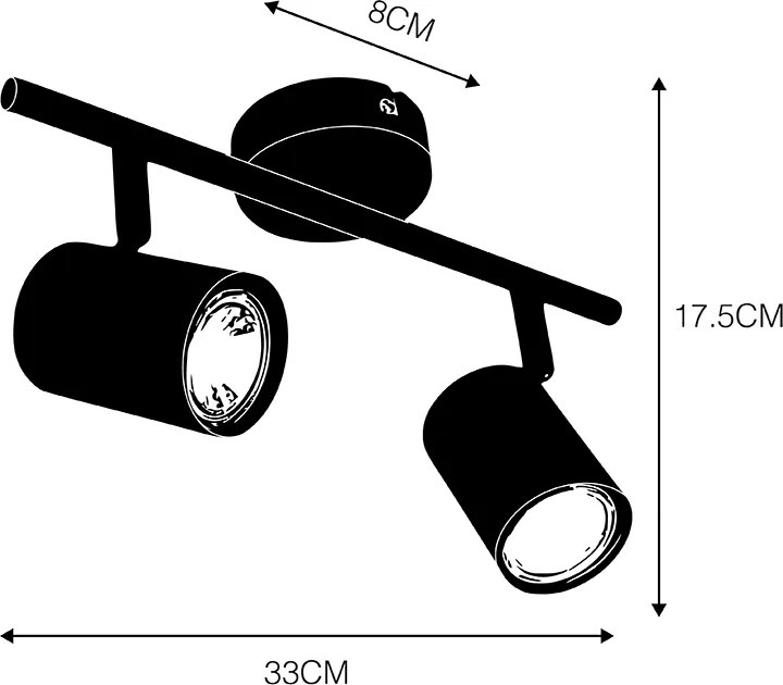 Inteligentné bodové svietidlo čierne naklápacie vrátane 2 WiFi GU10 - Jeana