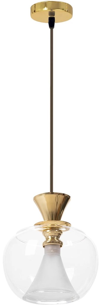 Toolight - Stropná lampa závesná sklenená guľa zlatá APP902-1CP, OSW-06676