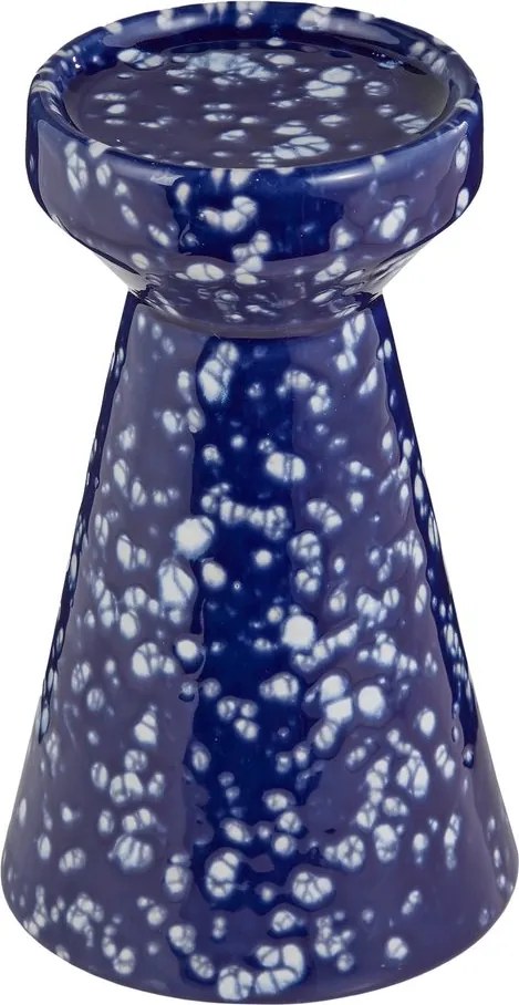SPECKLE Stojan na stĺpové sviečky 20 cm - tm. modrá