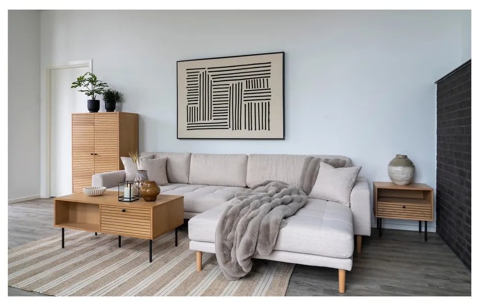 Sivá/béžová deka z umelej kožušiny 130x180 cm Galena – House Nordic