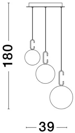 Rustikálny luster Hook 39 zlaté