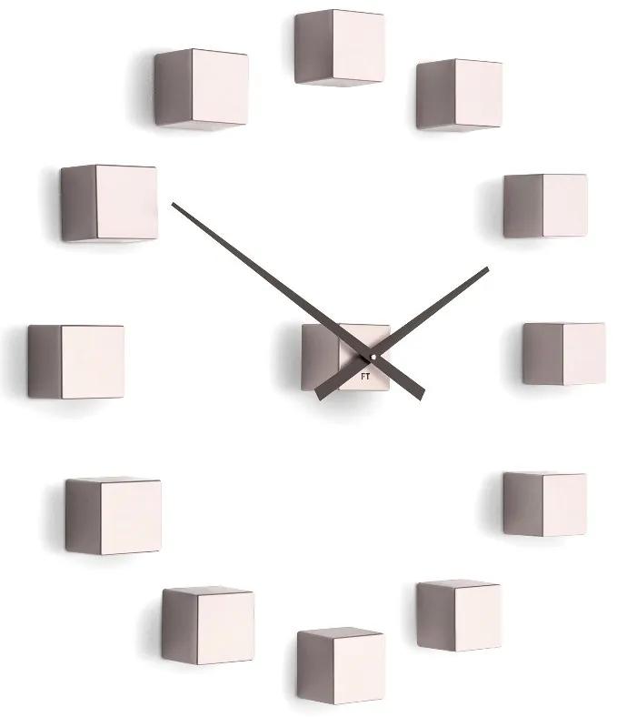 Dizajnové nástenné nalepovacie hodiny Future Time Cubic pink