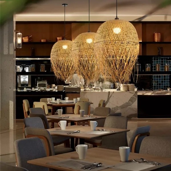 Immax 08271L - Luster na lanku HILO 1xE27/40W/230V pr. 45 cm bambus