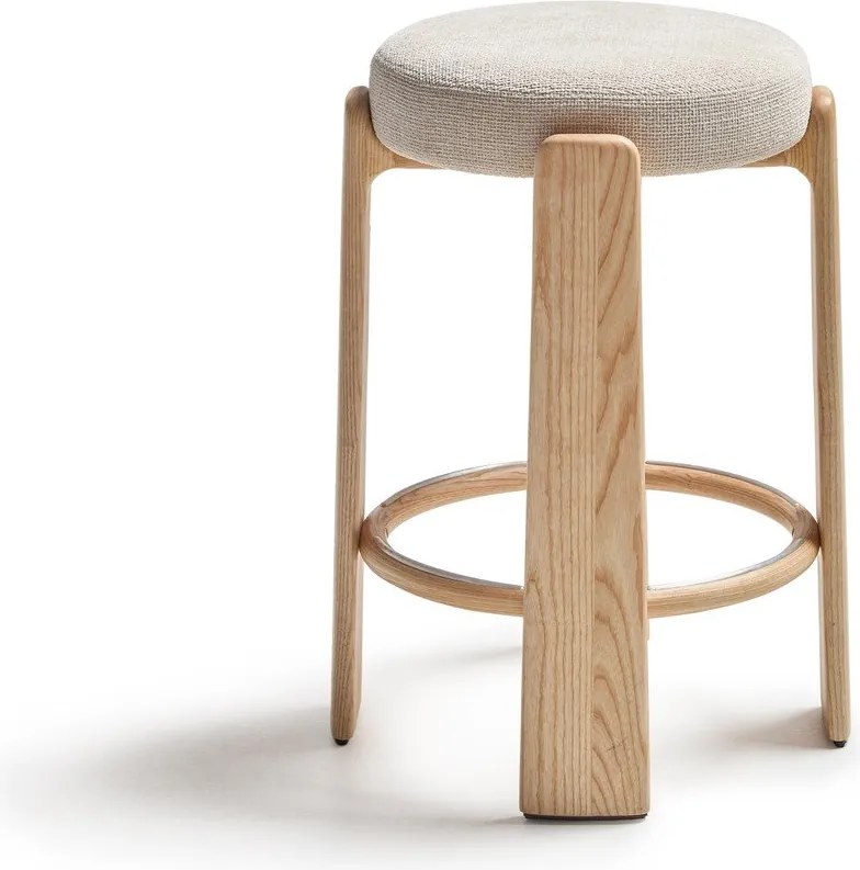 Béžová/v svetlo prírodnej farbe barová stolička z jaseňového dreva (výška sedadla 75 cm) Granite – Kave Home