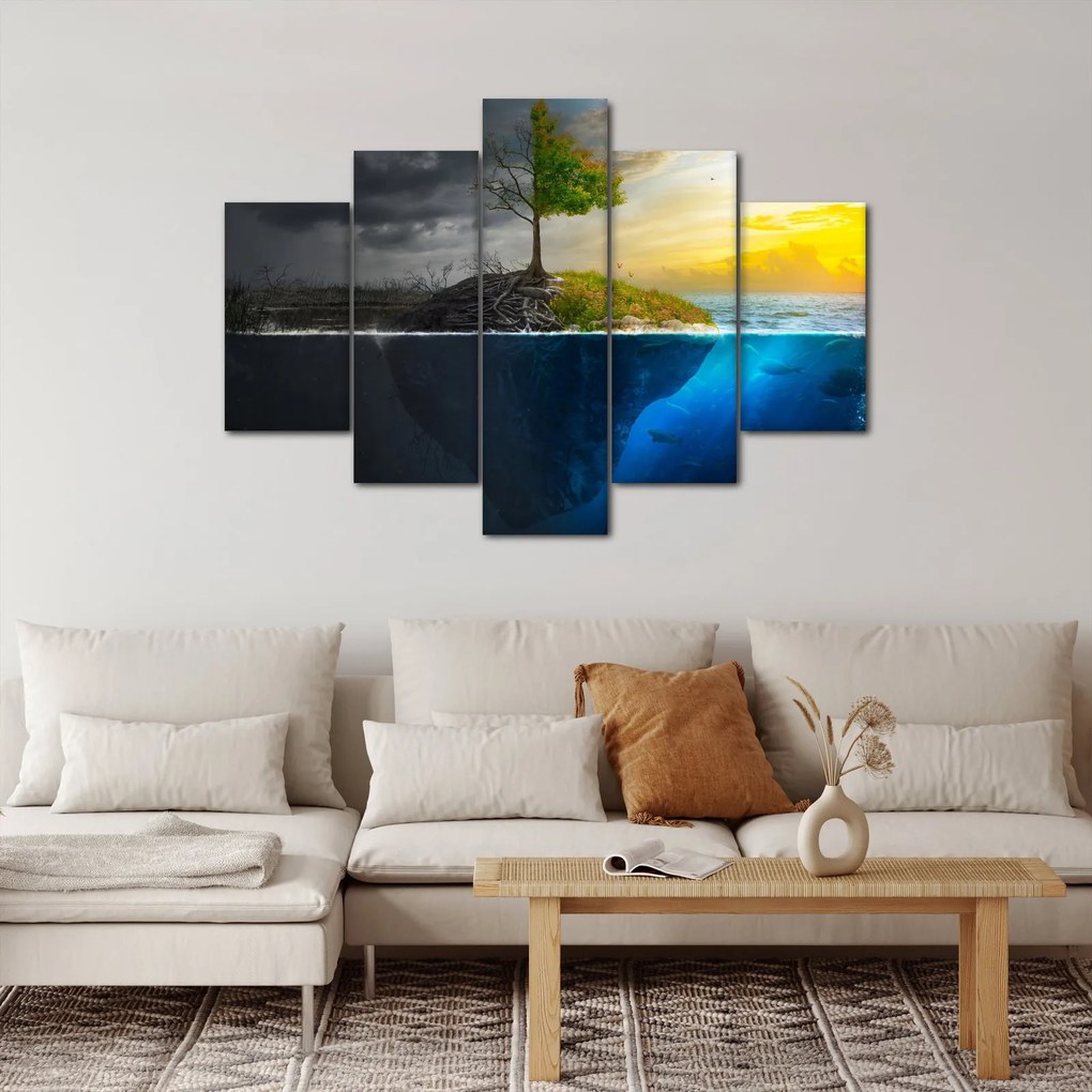 Obraz znázorňujúci dve strany (150x105 cm)