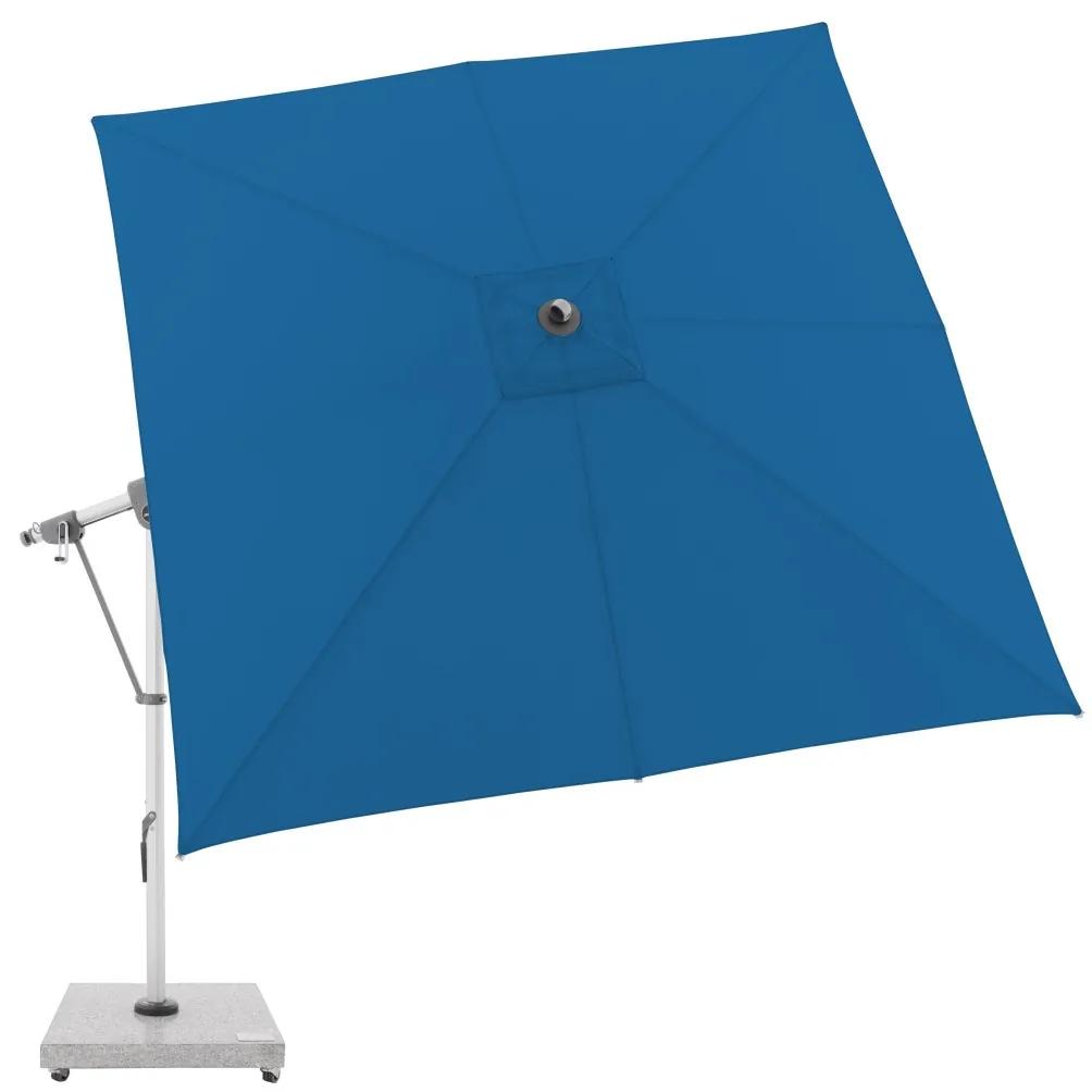 Doppler EXPERT 3 x 3 m – záhradný výkyvný slnečník s bočnou tyčou modrý (kód farby T821)