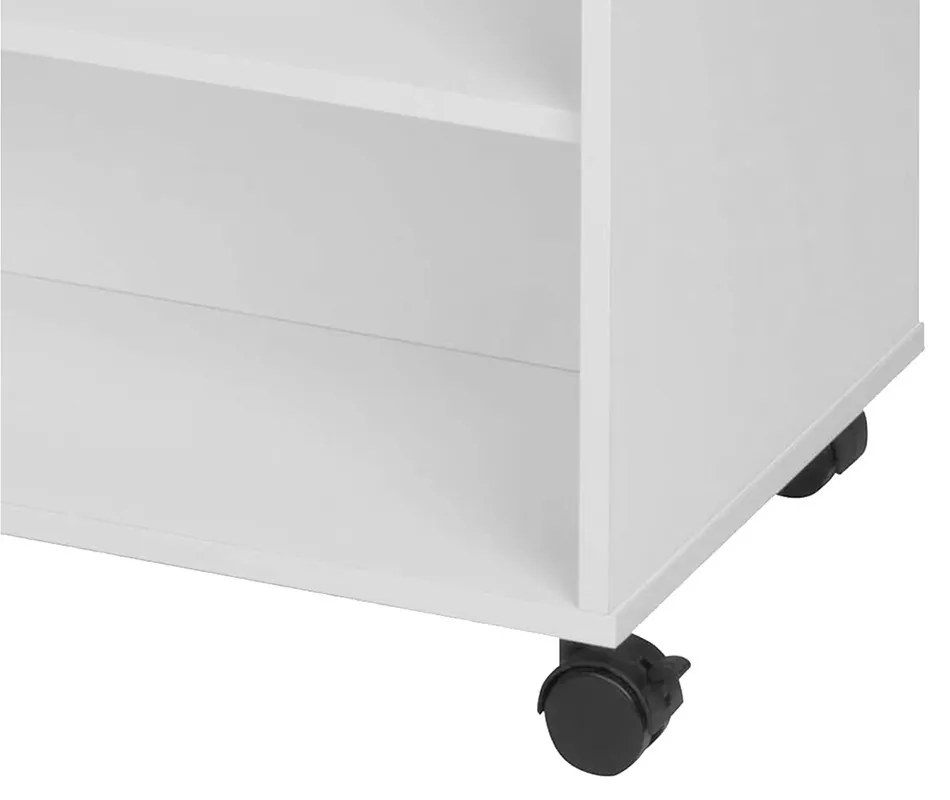 Skriňa na kolieskach s policami a zásuvkami