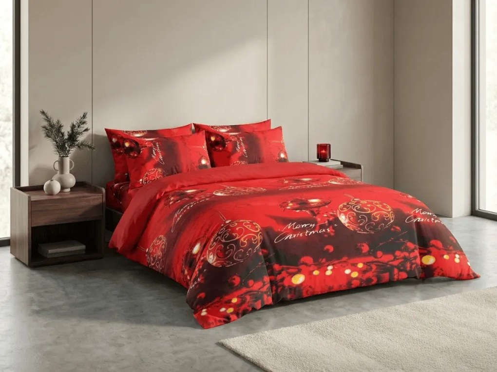 Mikroplyšové obliečky MERRY CHRISTMAS červené Rozmer obliečky: 70 x 90 cm | 140 x 200 cm