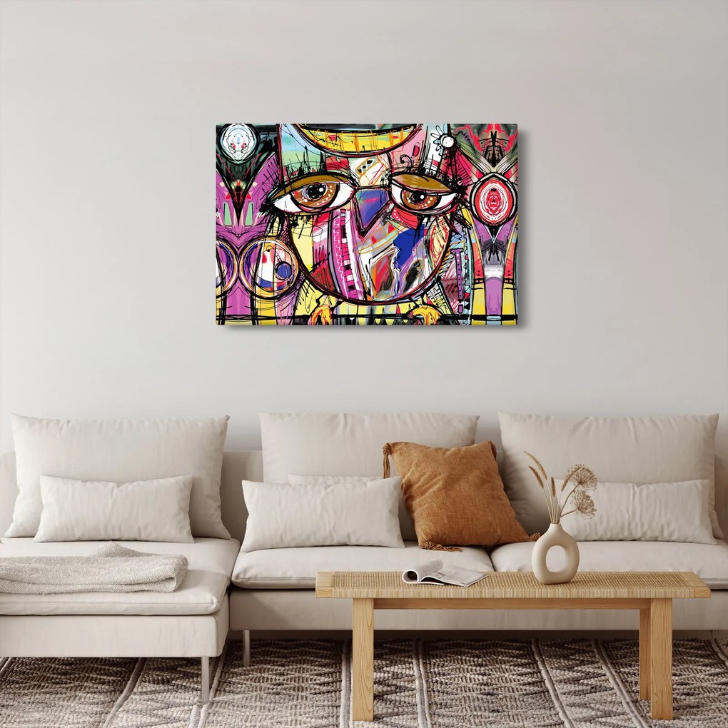 Obraz - Street art - sova (90x60 cm)