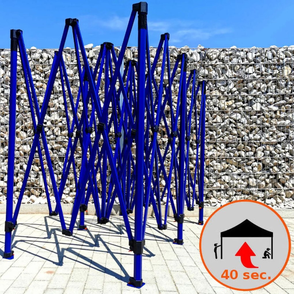 BRIMO Záhradný altánok 3×6 m – skladací s 3 stenami - s 3 stenami - Modrá 24