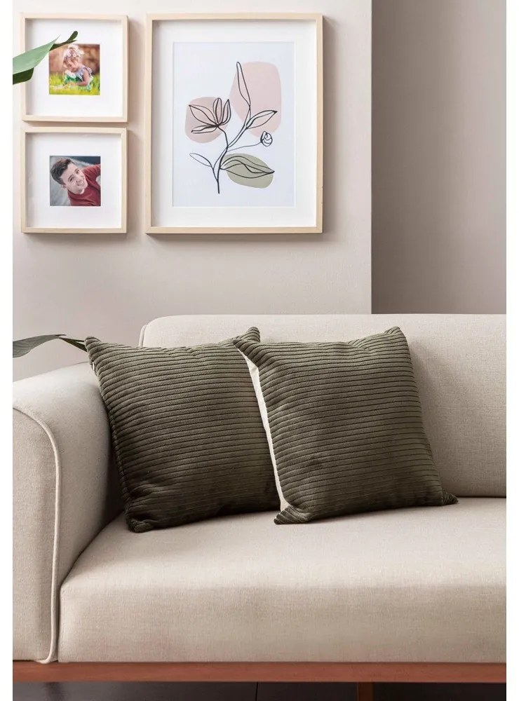 Menčestrové obliečky na vankúše v súprave 2 ks 43x43 cm – Mioli Decor