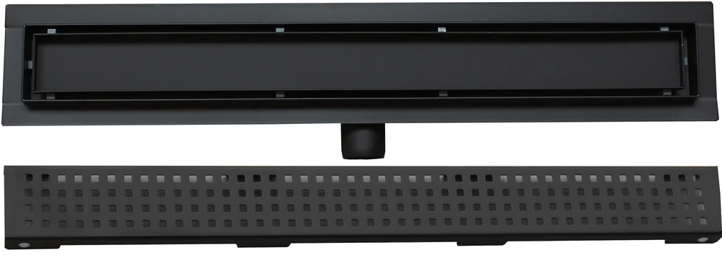 Odtokový sprchovací žľab SQUARES BLACK - čierny
