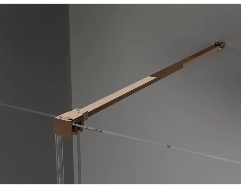 Mexen Velar, posuvné dvere do otvoru 130x200 cm, 8mm číre sklo, ružové zlato, 871-130-000-01-60