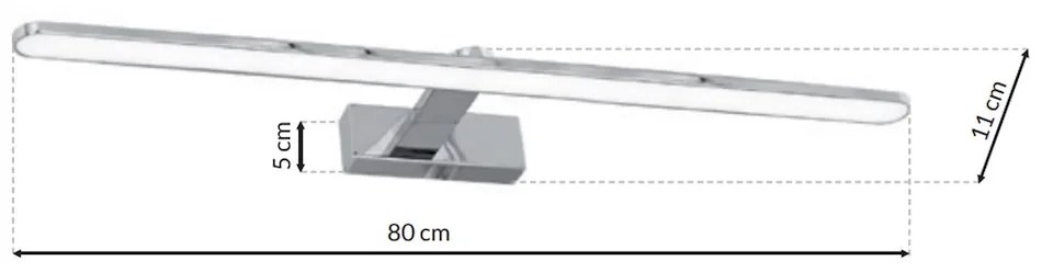 Nástenné LED svietidlo Splash, 1x LED 16w, 4000k, (80 cm), ch