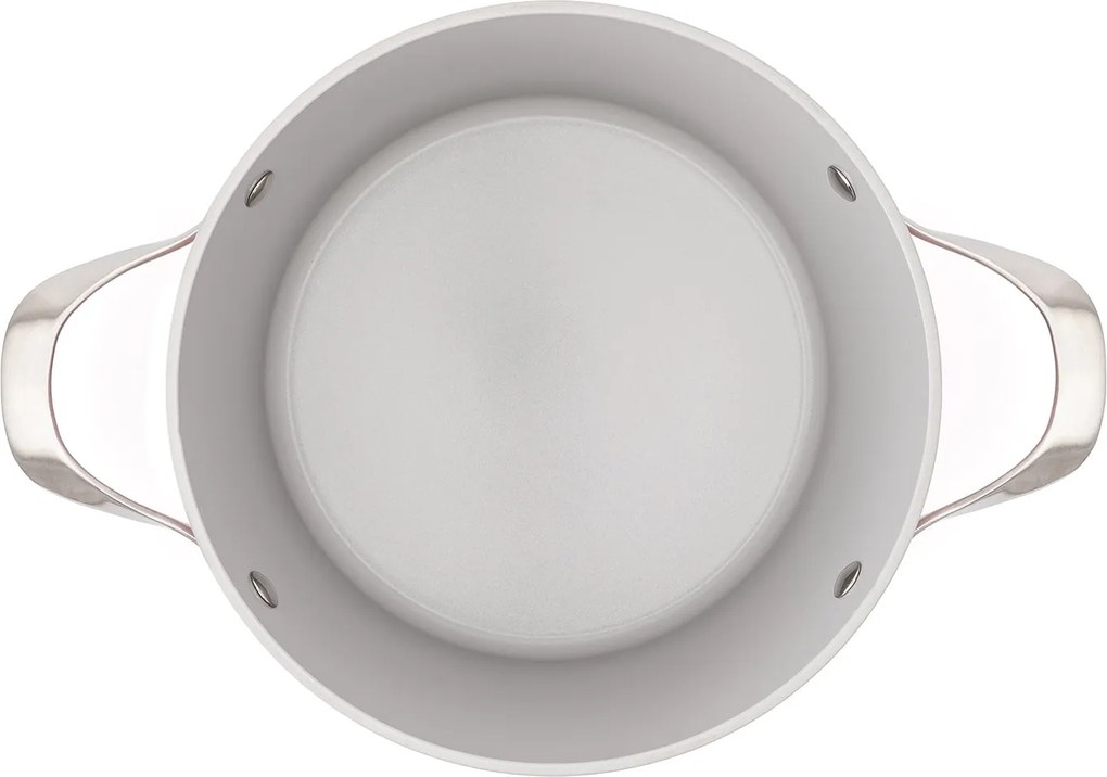 Elmich Nepriľnavý keramický hrniec Zen Ø 24 cm – krémovobiely