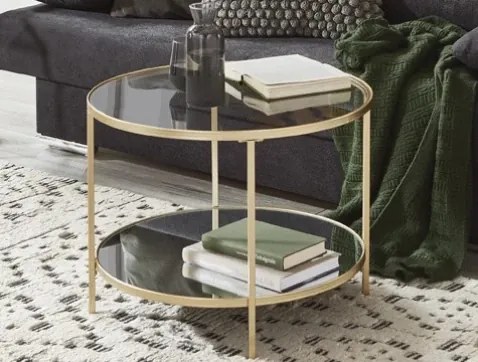 Okrúhly konferenčný stolík Porto 60 cm, zlatý%