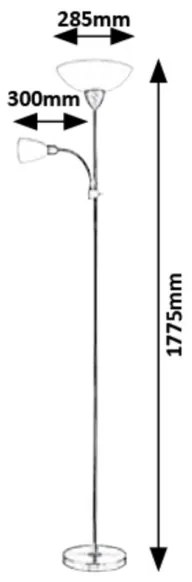 Rabalux 5739 - Stojacia lampa DIANA 1xE27/40W/230V + 1xE14/40W/230V