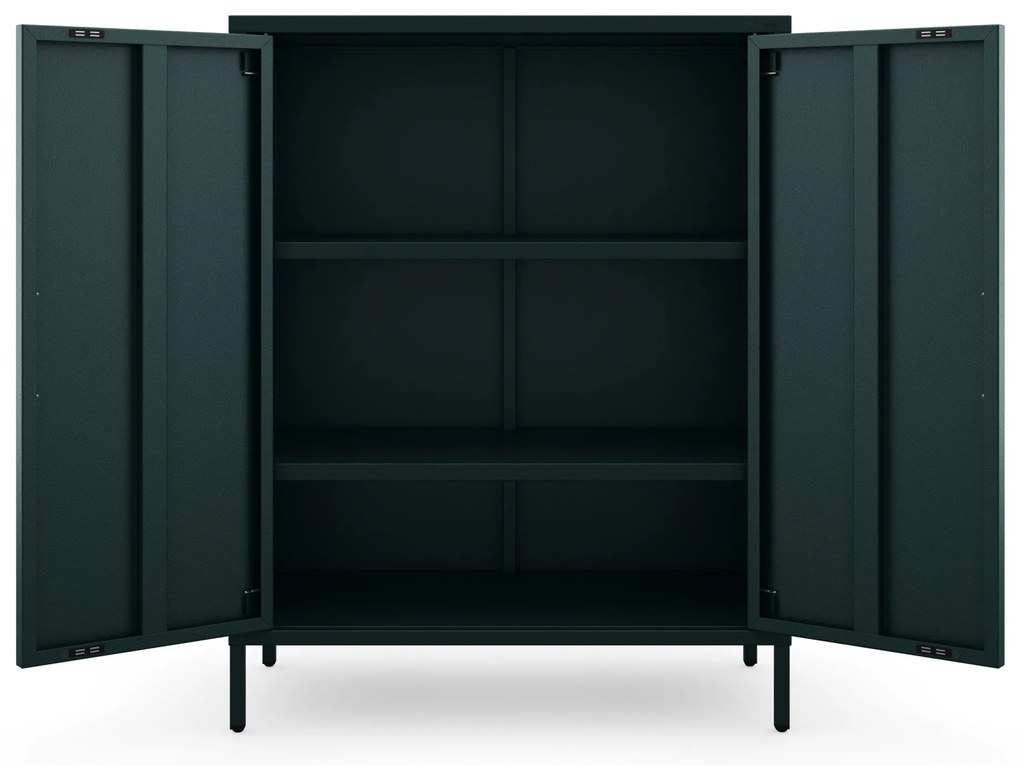 Skrinka do obývačky s policami VITO, 800 x 1015 x 400 mm, Modern: fľaškovo zelená farba