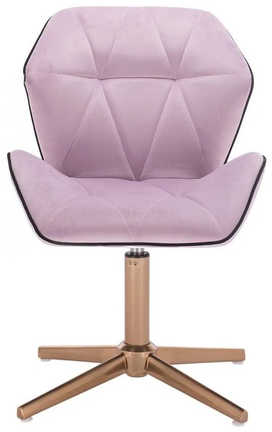 LuxuryForm DESIGN Stolička MILANO MAX VELUR na zlatom kríži - levanduľa