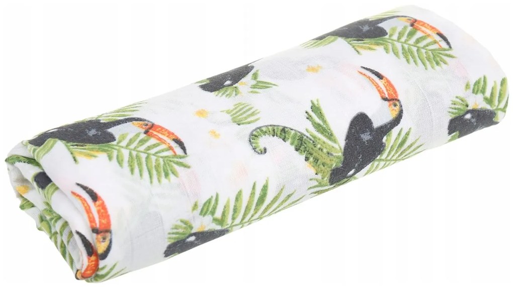 Detská mušelínová plienka (zavinovačka) BABYMAM PREMIUM 120x120 cm - Tukani