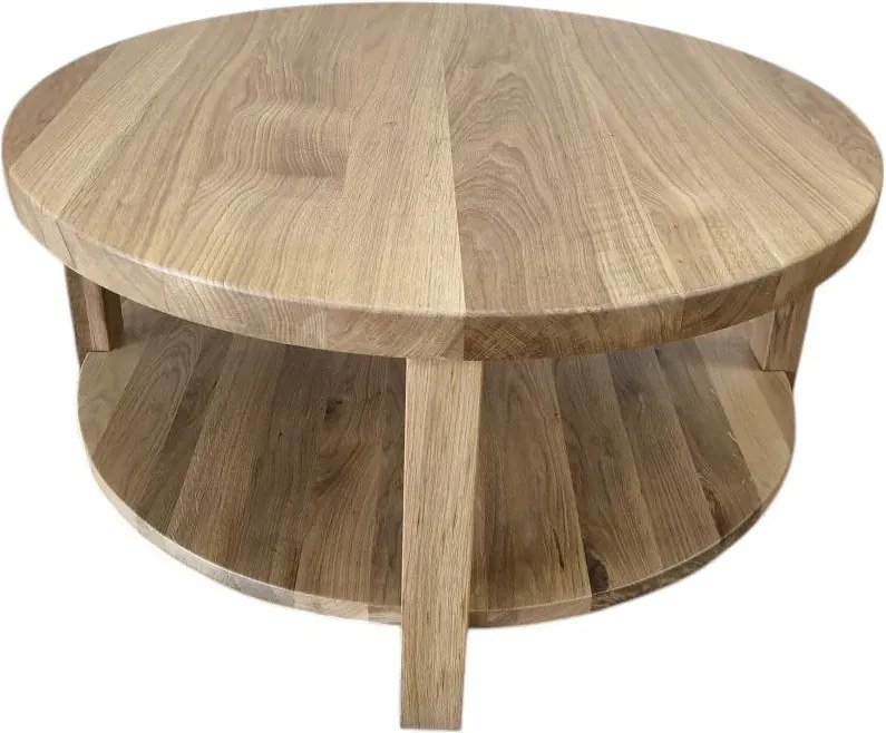 Okrúhly konferenčný stolík s poličkou, 90x90x45cm