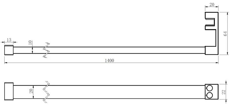 Mexen Mexen, držiak uterákov na stenu sprchovacieho kúta, grafit brúsený, 800-06-66