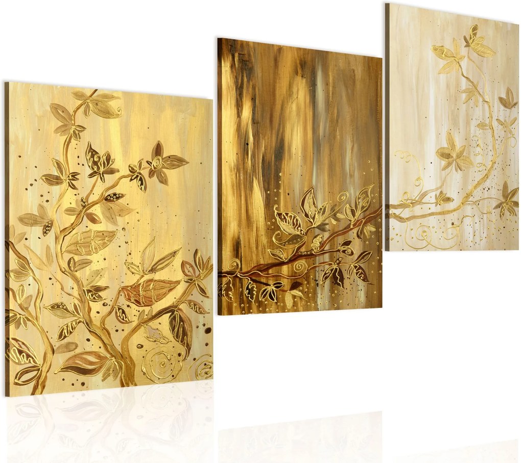 Ručne maľovaný obraz - Golden leaves 120x60