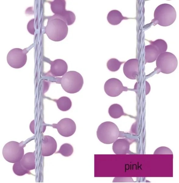 LED Vianočná vonkajšia reťaz 40xLED/9m IP44 ružová