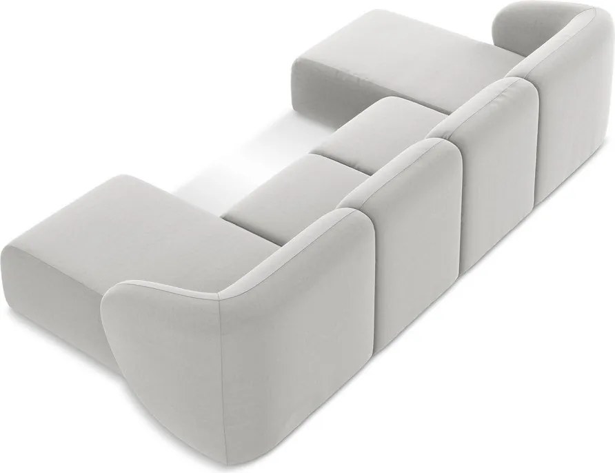 Svetlosivá zamatová rohová pohovka (do tvaru "U") Lani – Makamii