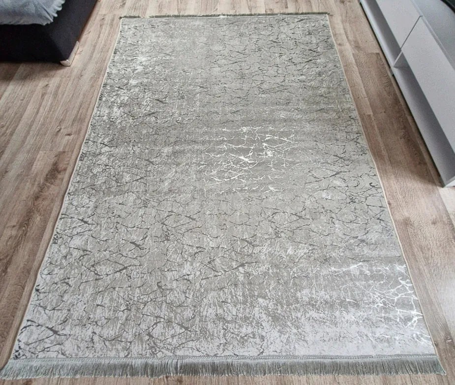 Moderný koberec Parys béžovo-strieborný s abstraktným vzorom Rozmer: 80x140 cm