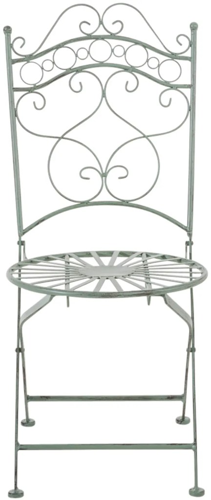 Kovová stolička skladacia Indra (SET 2 ks) - Zelená antik