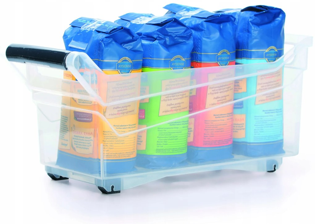 Prosperplast Úložný box, úzký s madlem, systémový NUK 38 x 18 x 18, 10l