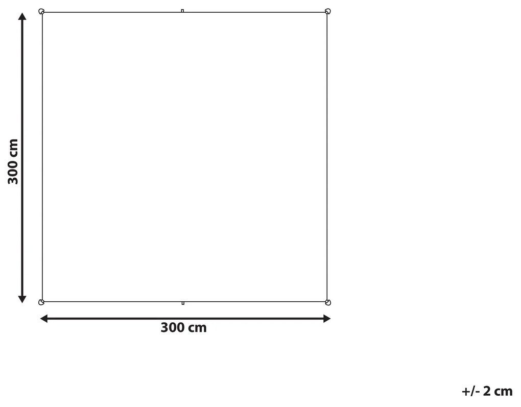 Tieniaca plachta v štvorcovom tvare 300 x 300 cm krémová biela LUKKA Beliani