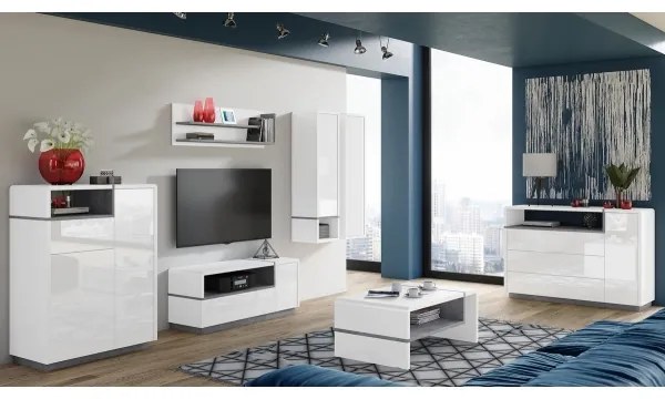 Polica FRED biela/sivá