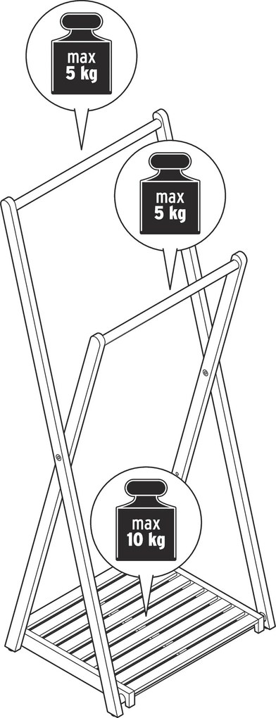 Stojan na oblečenie z masívneho dreva