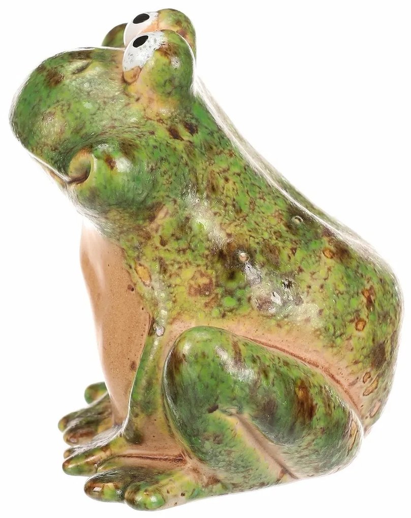 Keramická záhradná dekorácia Žaba, 13 x 10 x 12 cm, 10 cm