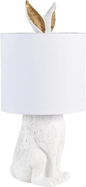 Biela stolná lampa králik s bielym tienidlom Rabbi - Ø 20*45 cm E27/max 1*60W