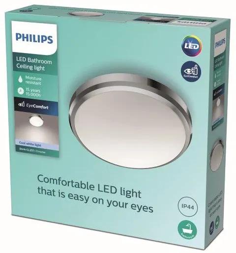 Philips Doris LED CL257 Stropné svietidlo do kúpeľne kruhové 6W/640lm 220mm 4000K IP44 chróm