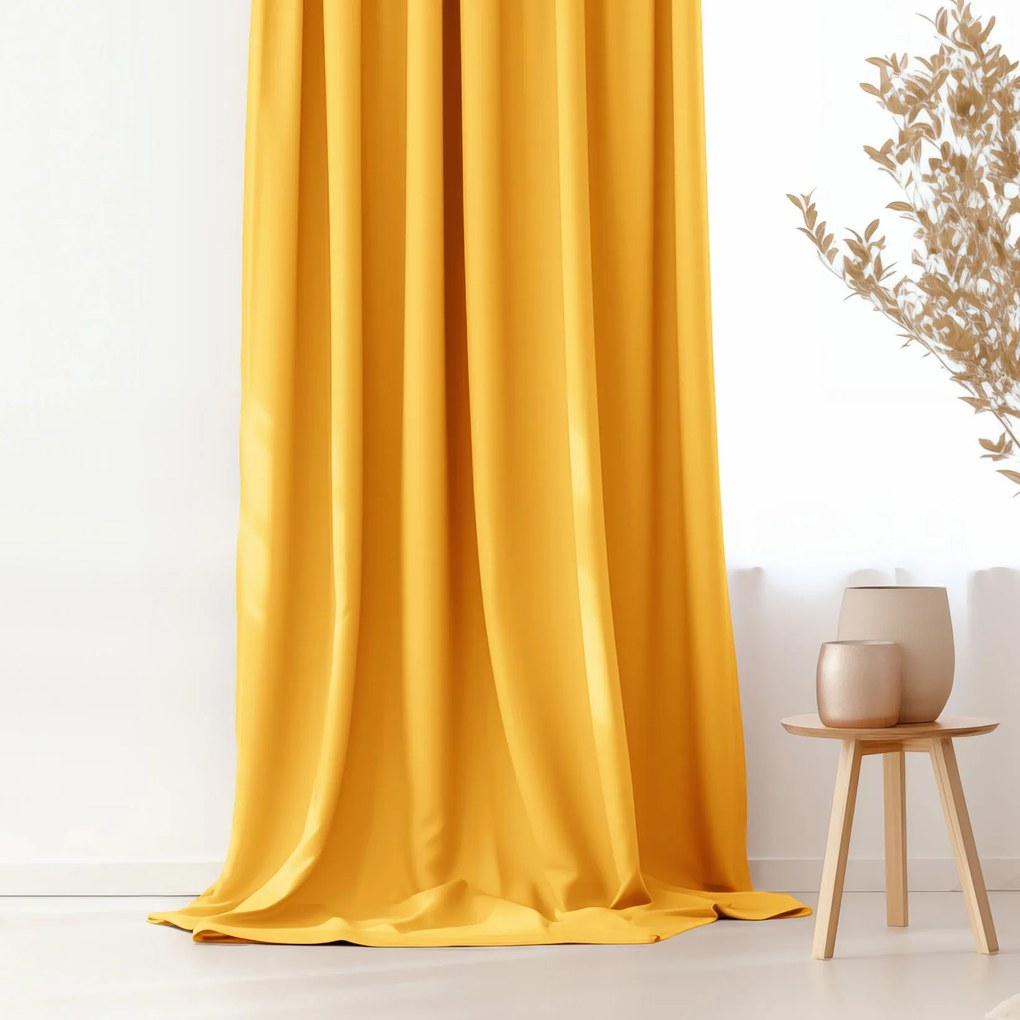 Goldea dekoračný záves rongo - žltý 280x145 cm
