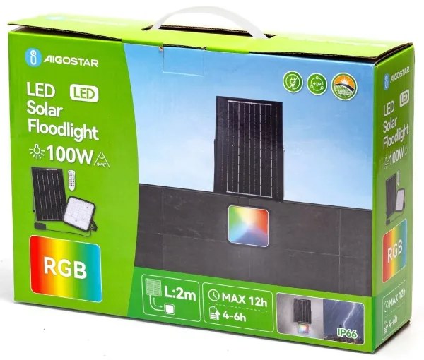 Aigostar - LED RGBW Stmievateľný solárny reflektor LED/100W/3,4V IP66 + DO