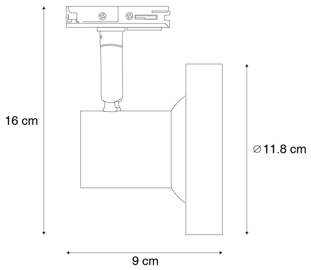 Moderné 1-fázové koľajnicové bodové svetlo čierne AR111 - Jeany