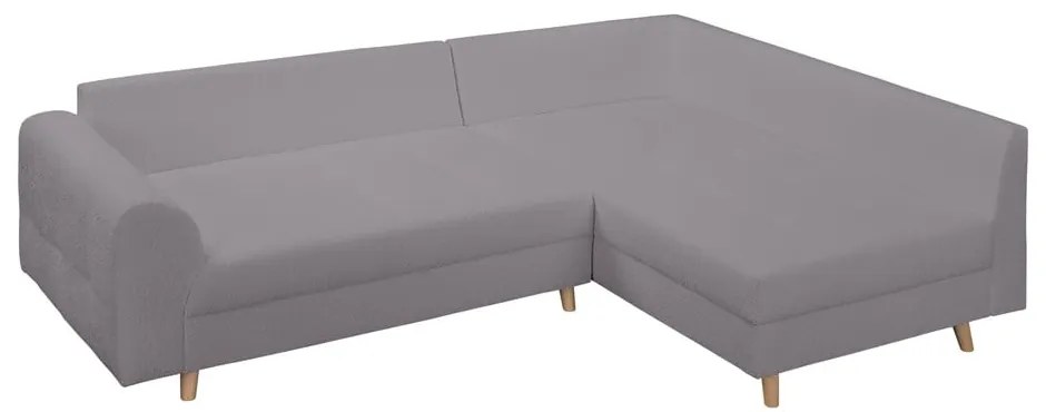 Tmavosivá rohová pohovka z textílie buklé (pravý roh) Ariella – Ropez