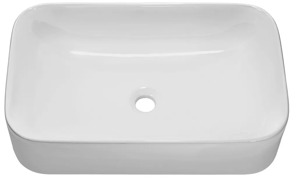 Súprava keramického umývadla na dosku a výpuste Kati 60 cm biela